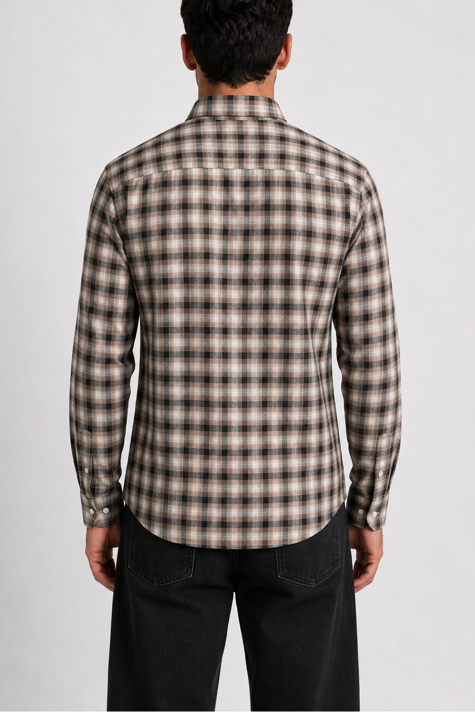Brown Shadow Check Oxford Cotton Casual Shirt – Indian Regular Fit