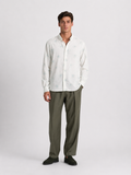 Cauzeway White Cotton Linen Floral Print Casual Shirt - Indian Regular Fit