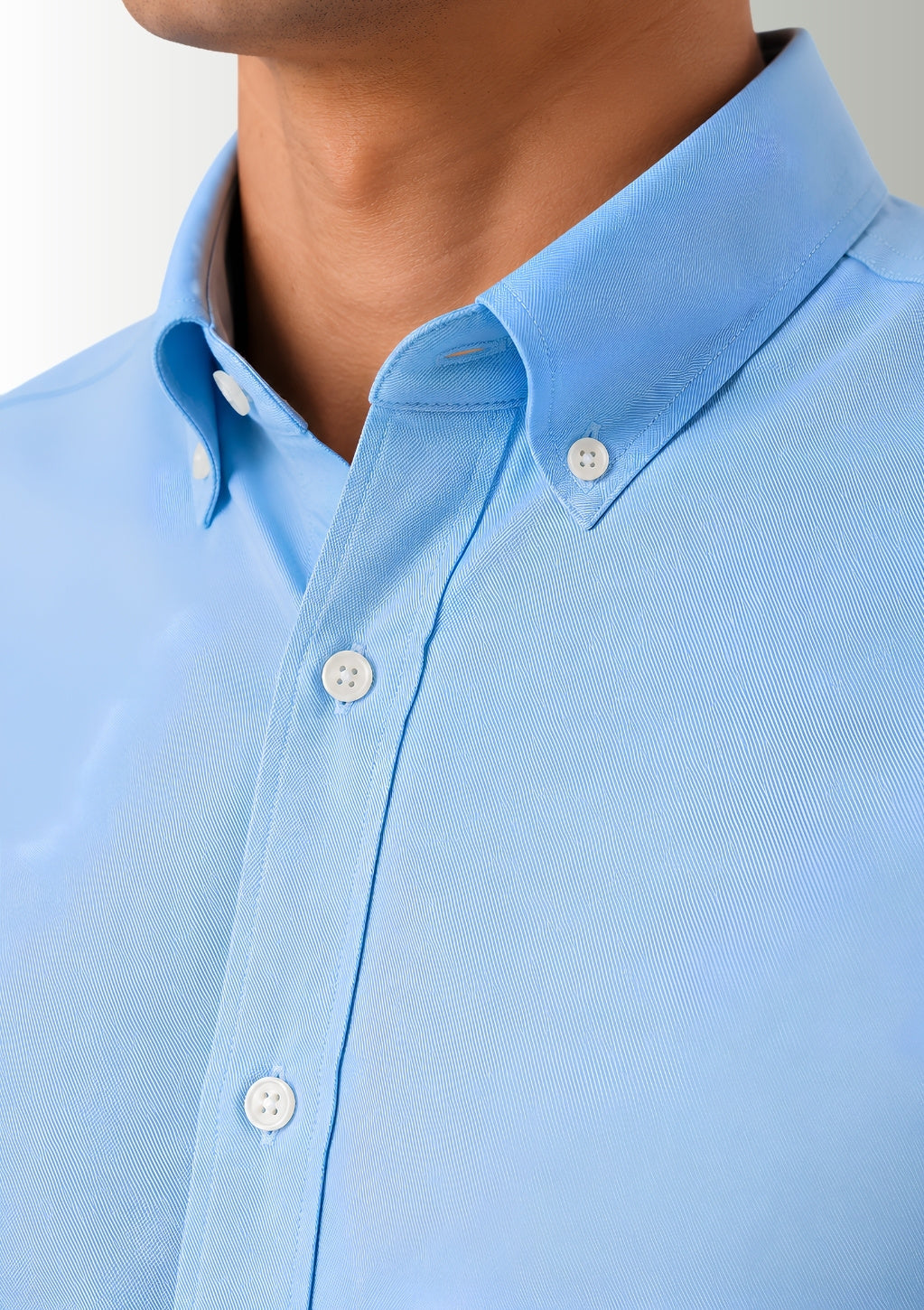 Cauzeway shirt with Indian regular fit for Indian male body type - Sky Blue Bamboo