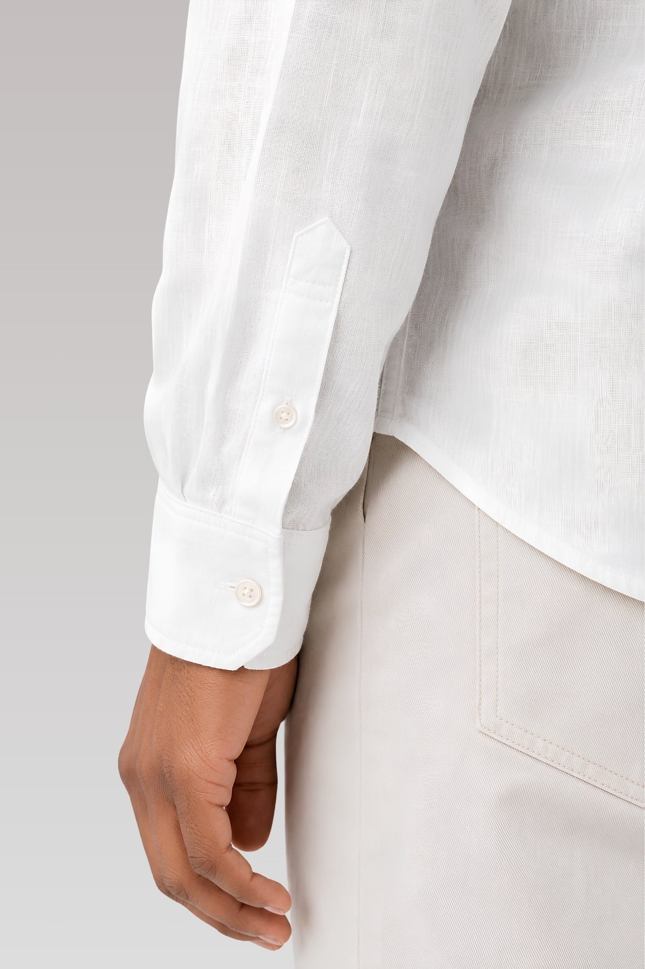 Solid White Linen Blend Cotton Casual Shirt - Indian Regular Fit