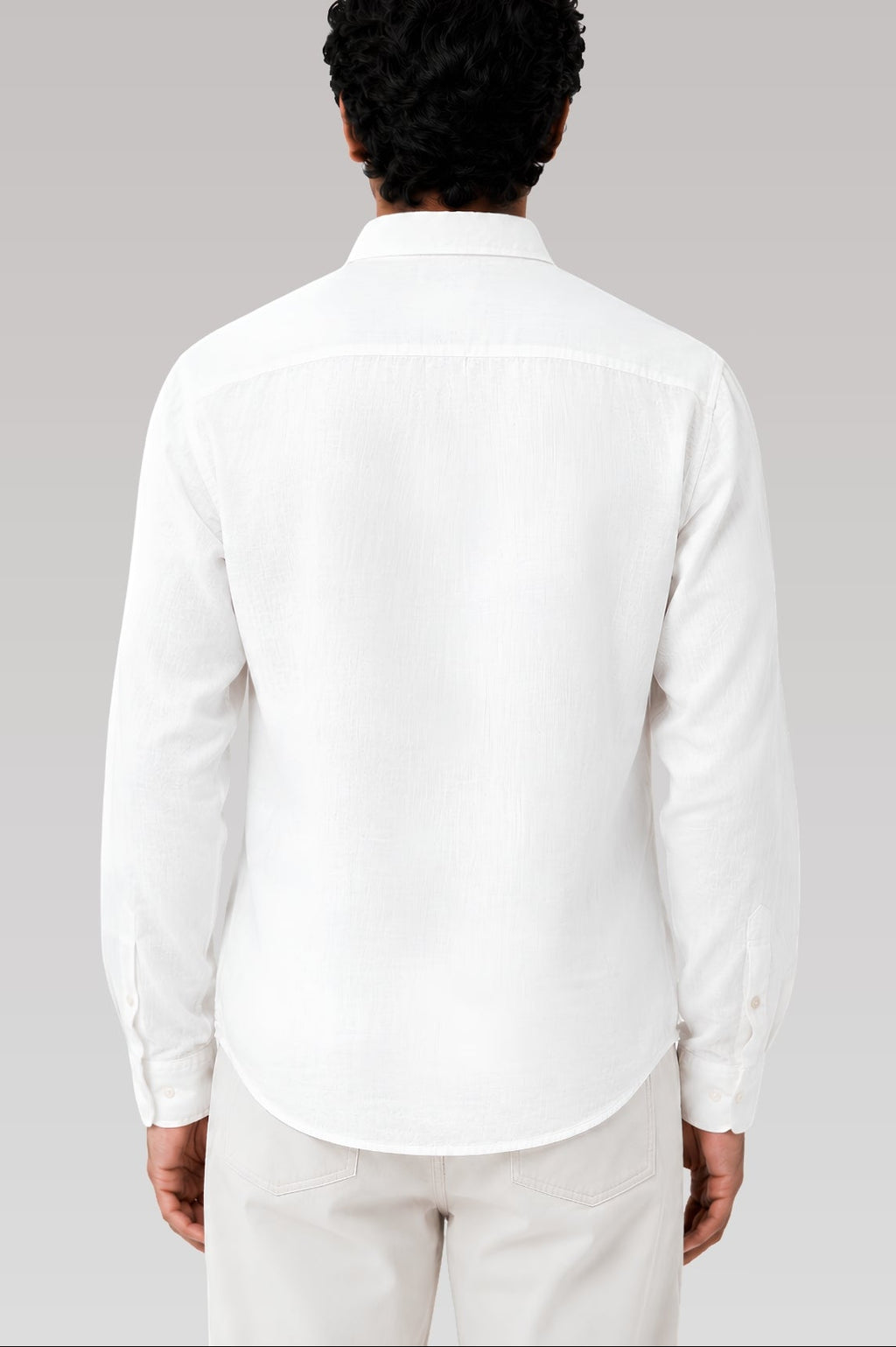 Solid White Linen Blend Cotton Casual Shirt - Indian Regular Fit